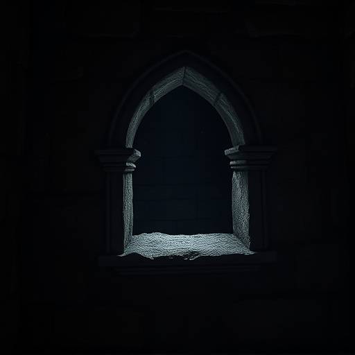 Fotograf칤a de una celda medieval oscura con muros de piedra y una peque침a ventana.