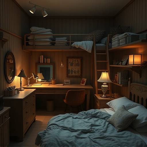 Fotograf칤a de una celda para mujeres con una litera doble, un tocador y decoraciones personales, mostrando un intento de crear un ambiente m치s habitable.