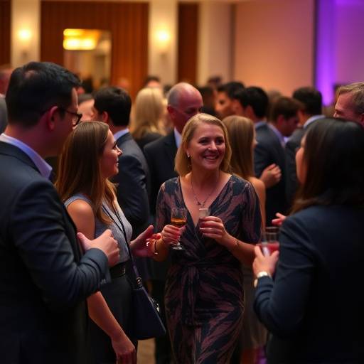 Photo d'un √©v√©nement d'entreprise √† Lyon, montrant des participants interagissant et profitant d'un cocktail.